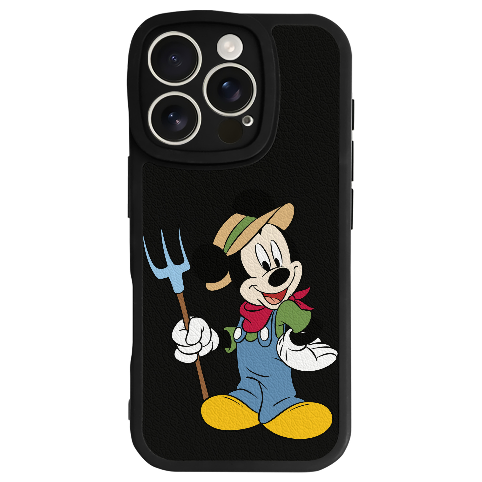 （画像用） ミッキーマウス Mickey Mouse 【iPhone 16シリーズ対応】シリコンスマホケース（レザー調） 材質：シリコン